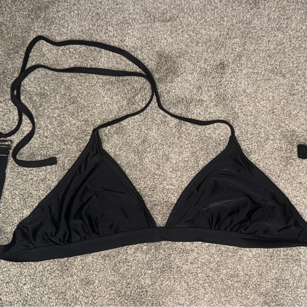 SHEIN Black Triangle Bikini Top